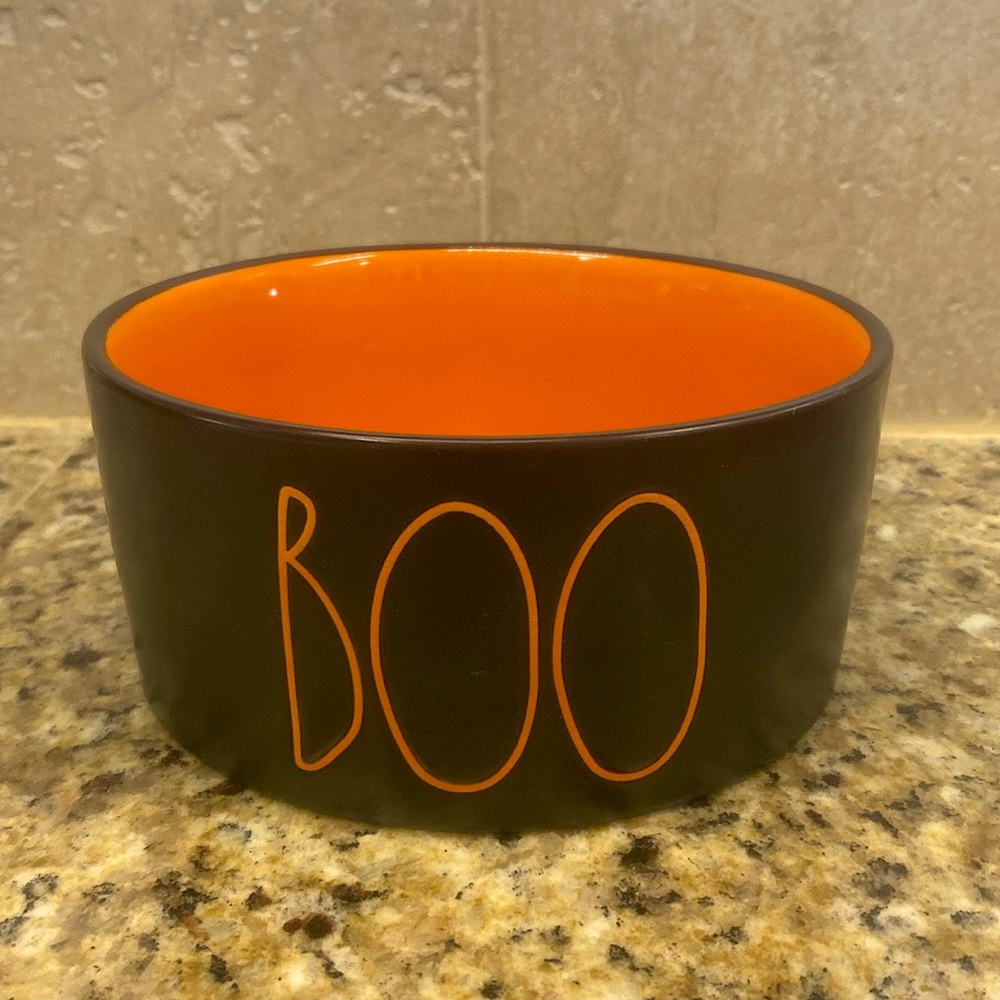 Rae Dunn Halloween Ceramic Dog Bowl 6in